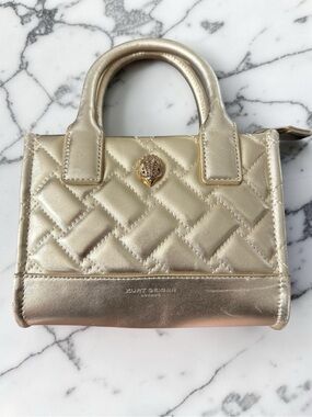 Kurt Geiger 🪢 Metallic XS Kensington Gold Drench Square Tote